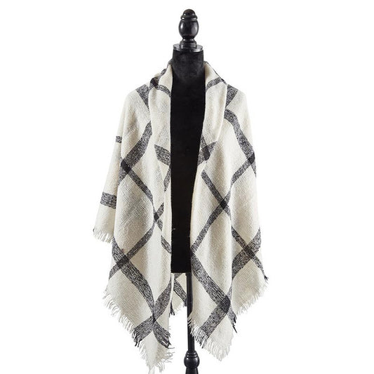 WRAPPED IN LOVE PLAID BLANKET SCARF