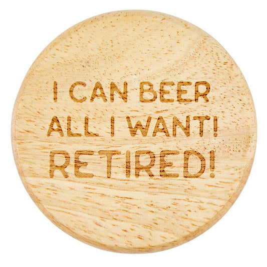 WHO CARES IM RETIRED PINT GLASS