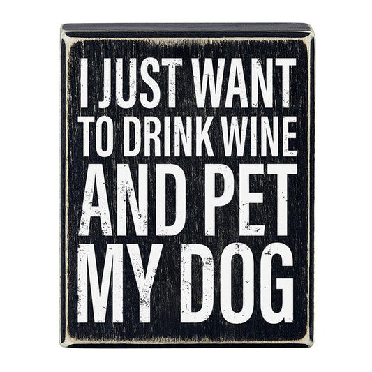 DRINK WINE BLOCK SIGN