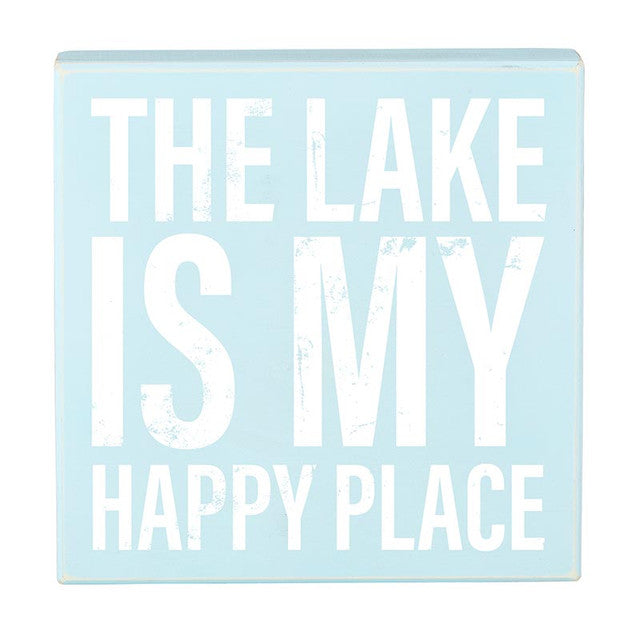 THE LAKE IS MY HAPPY PLACE BOX SIGN