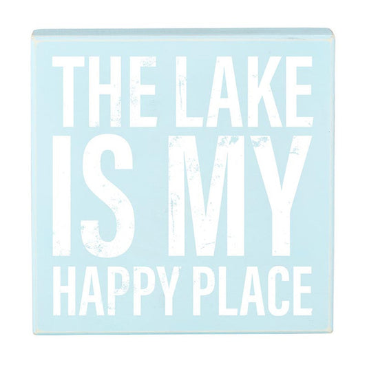THE LAKE IS MY HAPPY PLACE BOX SIGN