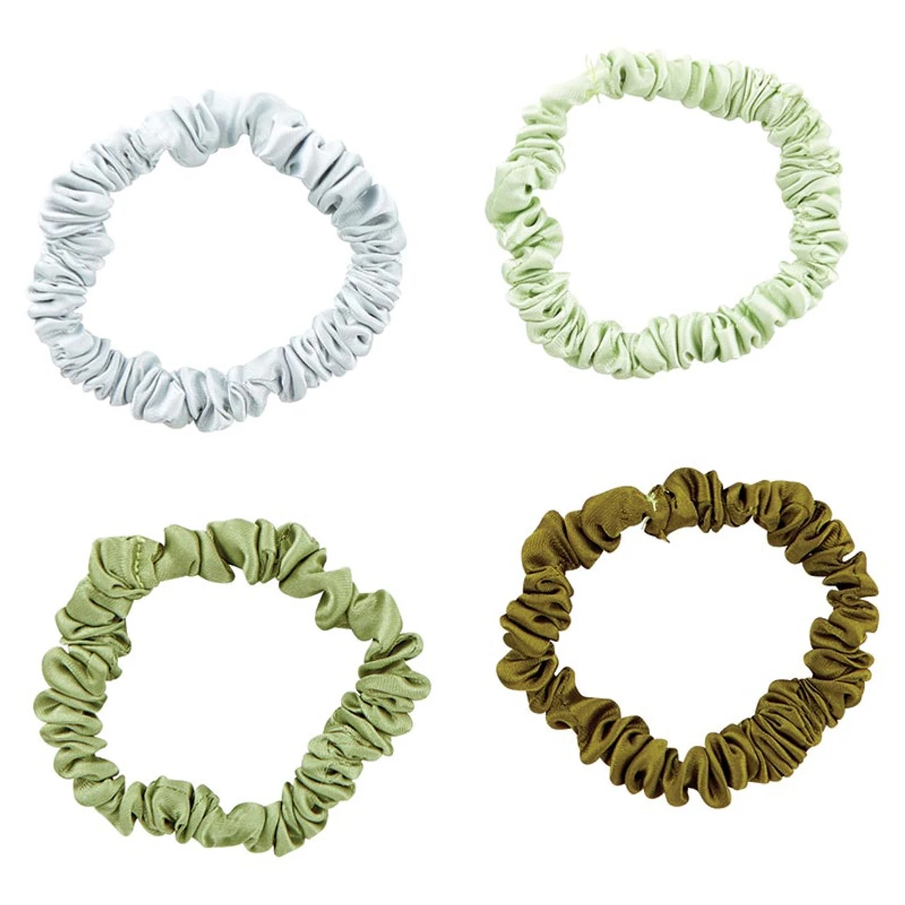 Satin Hair Tie Set Greens