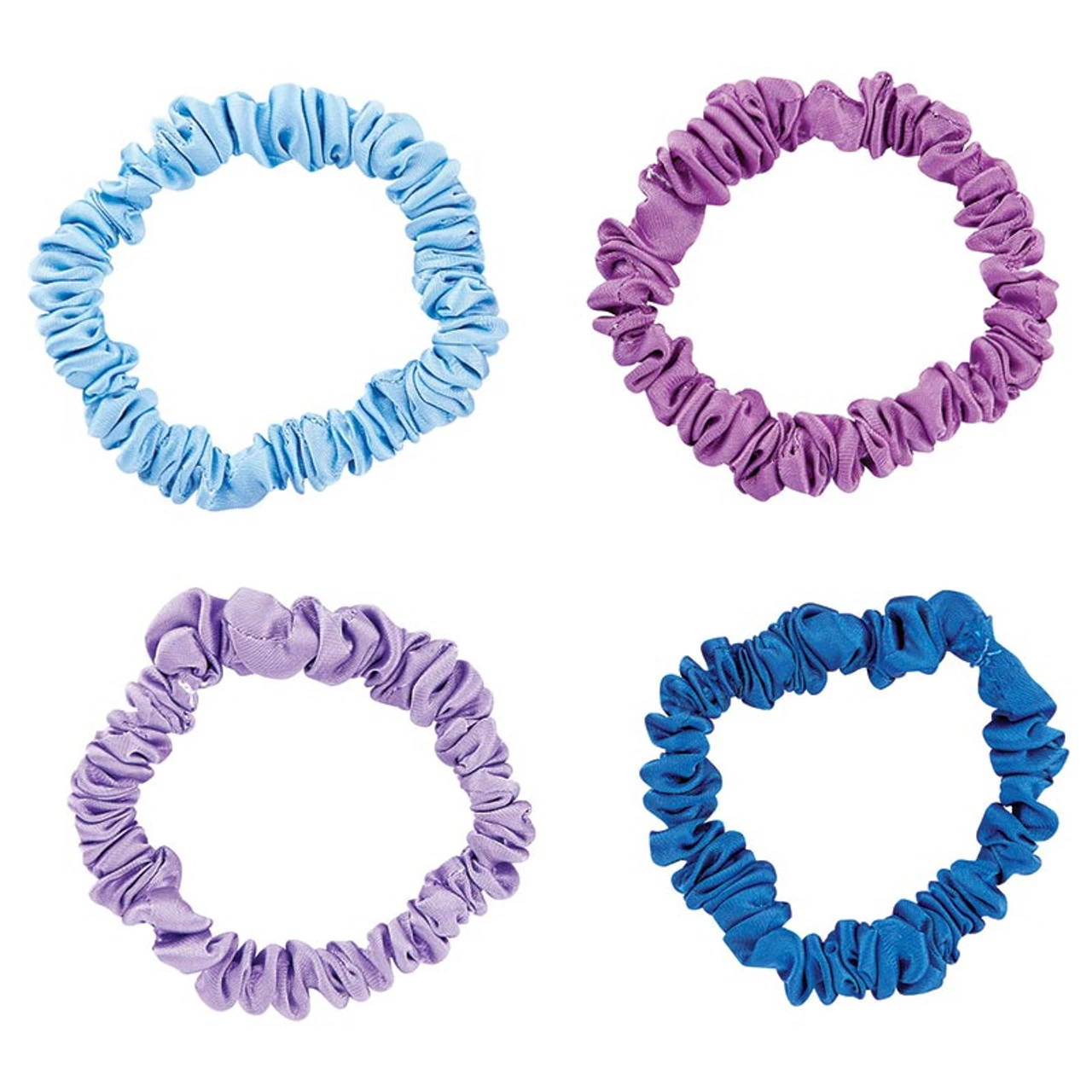 Satin Hair Ties Navy Purple Lilac Blue