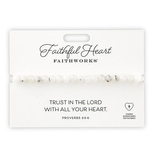 WHITE STONE FAITHFUL HEART BRACELET