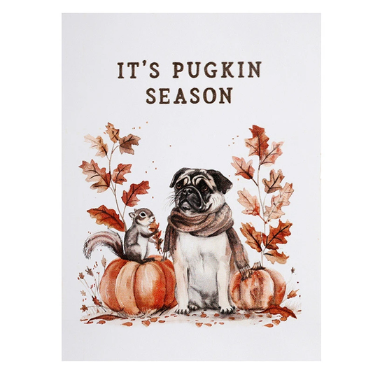 Pugkin Season Block Sign 5X7