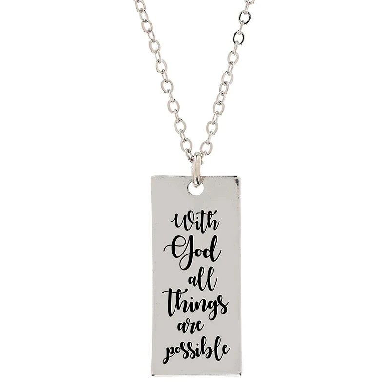 Matthew 19:26 SP 15" Necklace