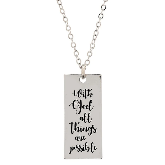 Matthew 19:26 SP 15" Necklace