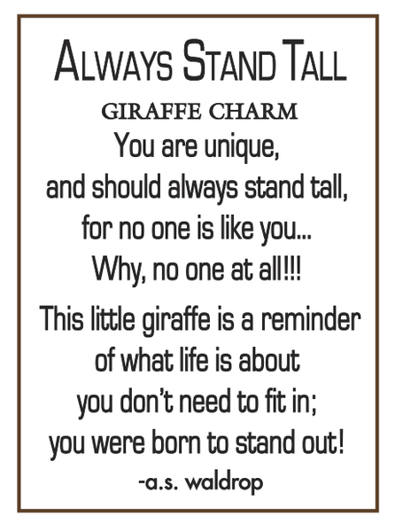 ALWAYS STAND TALL GIRAFFE POCKET CHARM