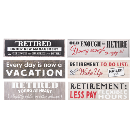 RETIREMENT TIN SIGN