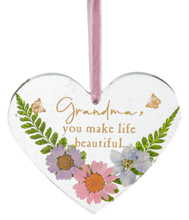 GRANDMA EPOXY HEART ORNAMENT