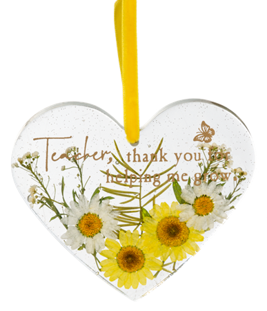TEACHER EPOXY HEART ORNAMENT