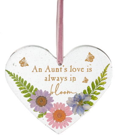 AUNTS LOVE EPOXY HEART ORNAMENT