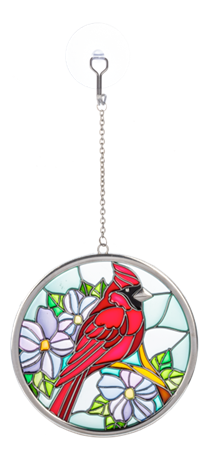 STAINED GLASS CARDINAL CIRCLE
