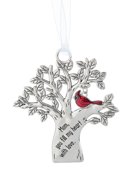 MOM CARDINAL IN TREE ORNAMENT