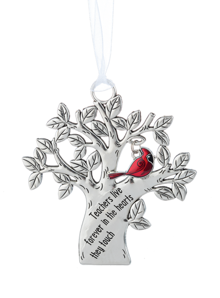 TEACHER CARDINAL IN TREE ORNAMENT