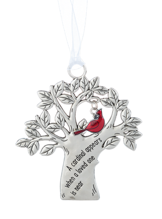 A CARDINAL APPEARS TREE ORNAMENT