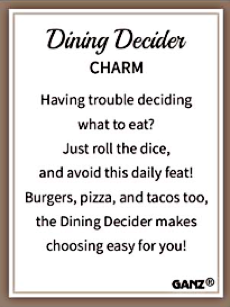 Dinner Decider Charm