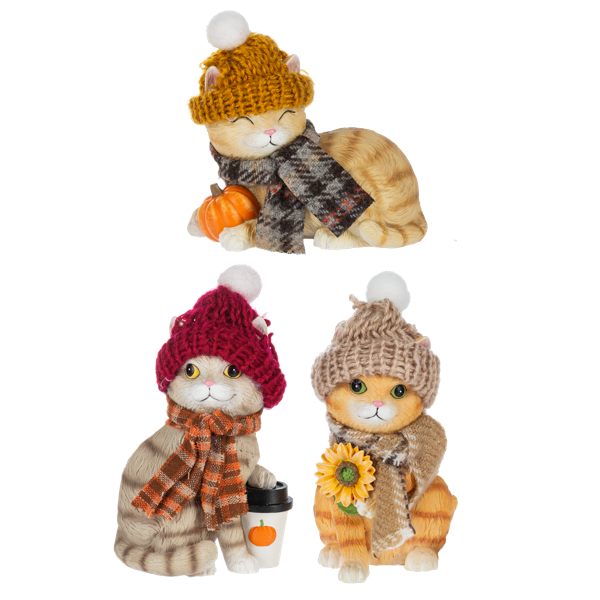 Fall Cat Figurine