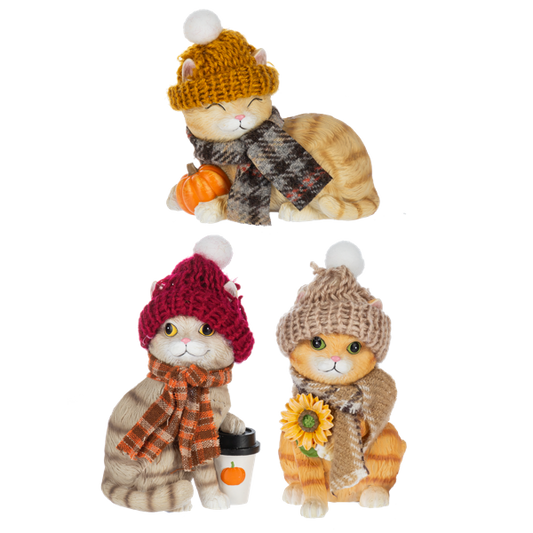 Fall Cat Figurine