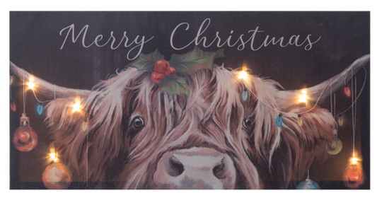Christmas Cow Light Up Plaque