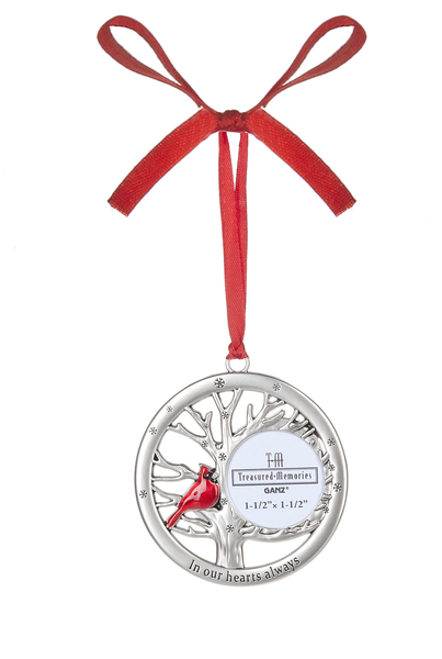 In Our Hearts Always Cardinal Memorial Photo Ornament