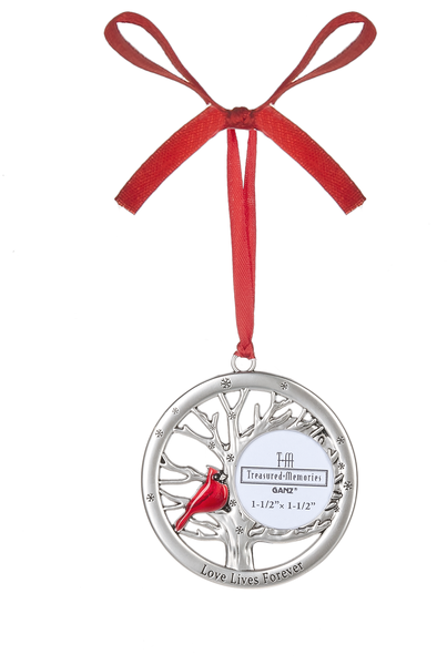 Love Lives Forever Cardinal Memorial Photo Ornament