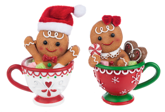 Gingerbread in Teacup Figurine