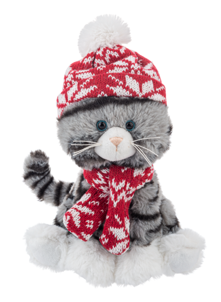 7" Kibbles Holiday Kitten Grey