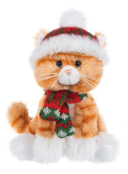 6" Winter Wishes Kitten Orange