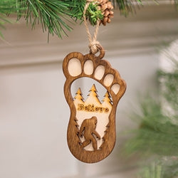 Wooden Bigfoot Ornament