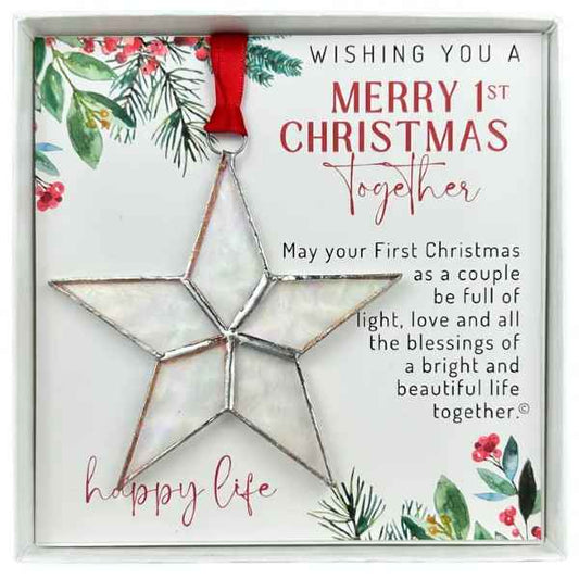 1st Christmas Glass Star