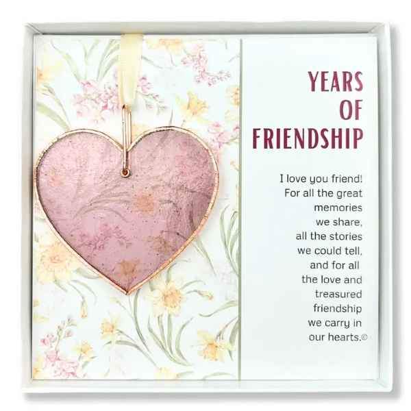 YEARS OF FRIENDSHIP Glass Heart