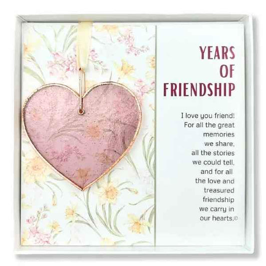 YEARS OF FRIENDSHIP Glass Heart