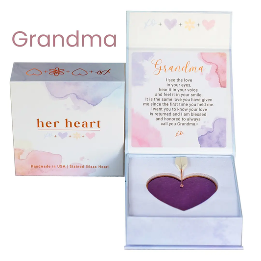 GRANDMA STAINED GLASS HEART