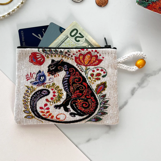 Cat Fabric Coin Purse