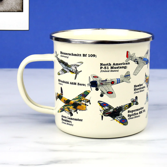 Aeroplane Enamel Mug