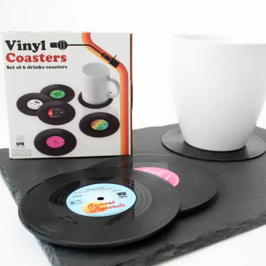 Retro Vinyl Coaseter Set