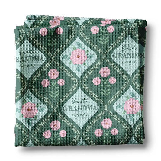 Grandma Green Waffle Towel