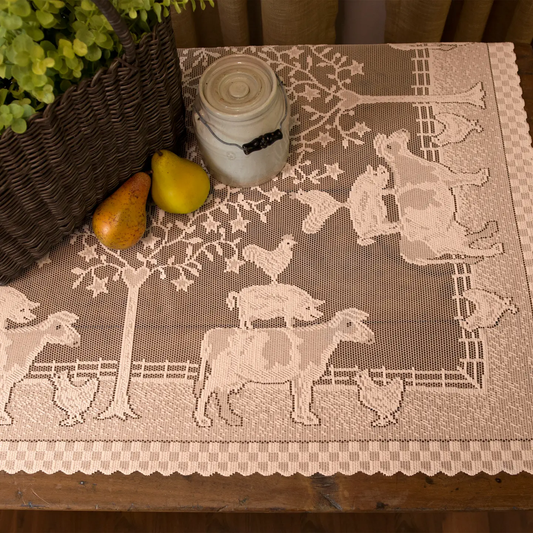 Farmhouse Natural Tablecloth 42X42