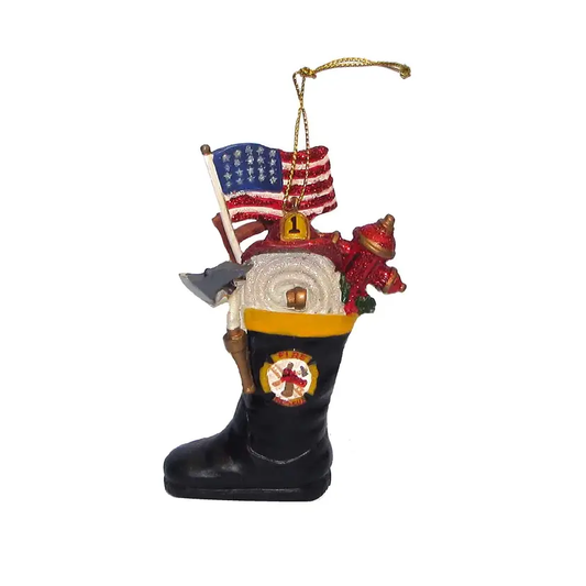3" Resin Fireman Boot Ornament