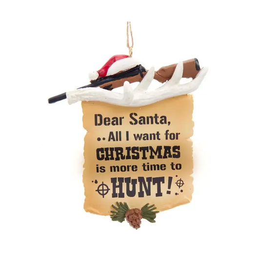 Hunting Letter To Santa Ornament