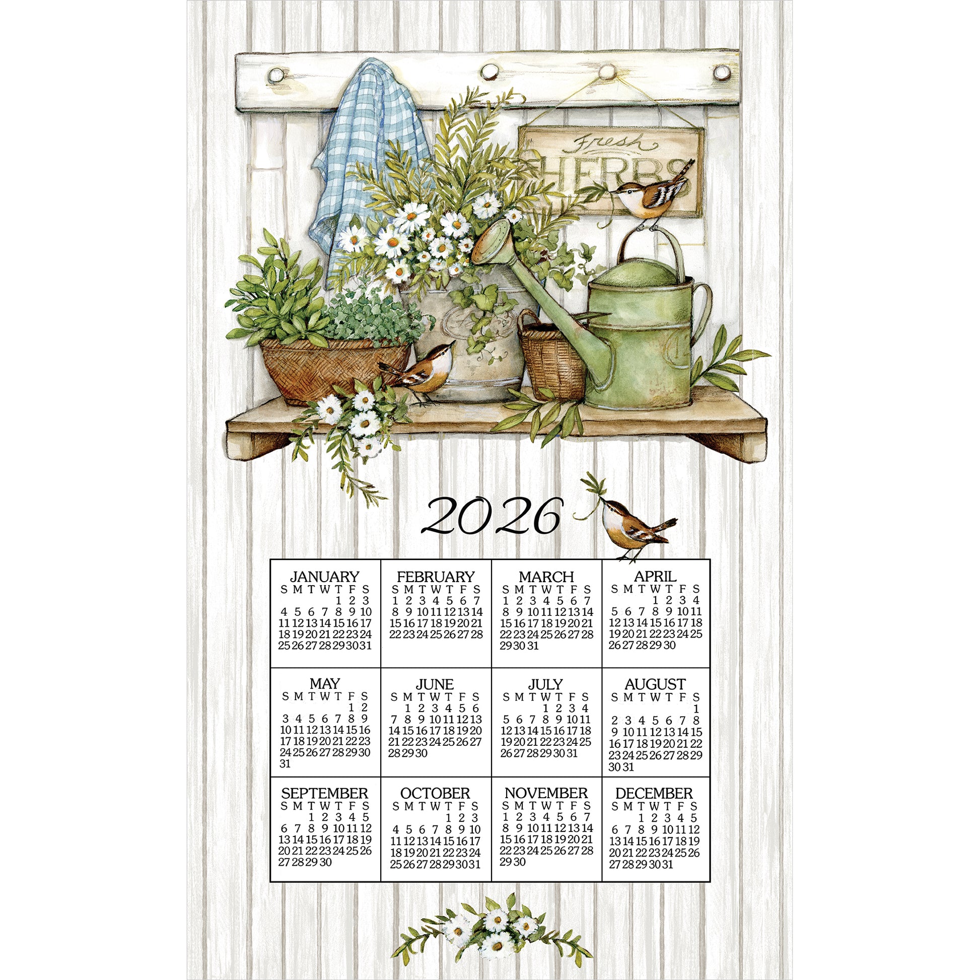 2026 Fresh Herbs Calendar Towel