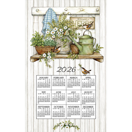 2026 Fresh Herbs Calendar Towel