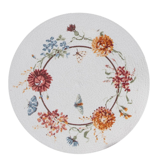 Fall Floral Braided Round Placemat