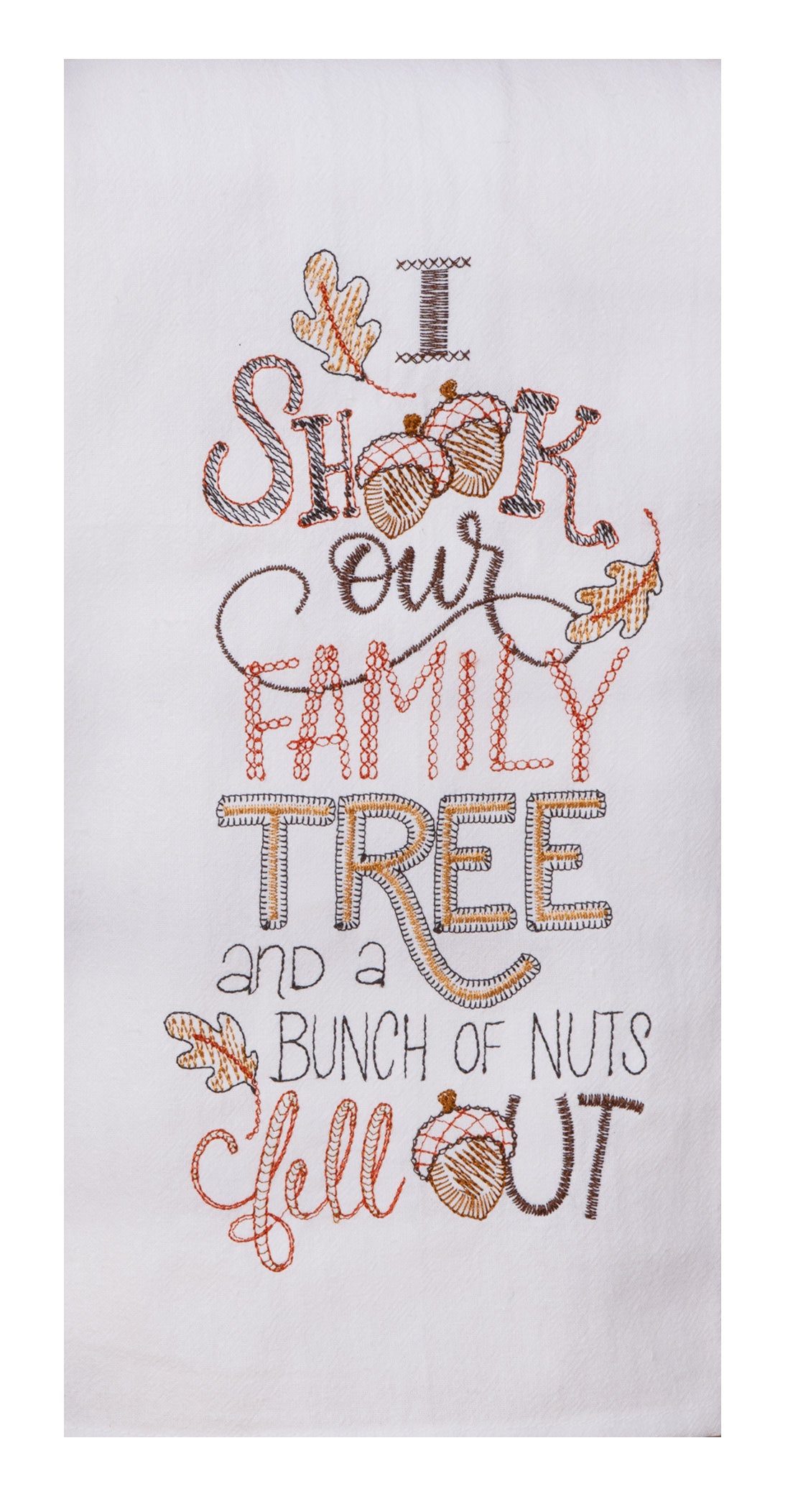 Family Tree Nuts Emb Flour Sack Towel