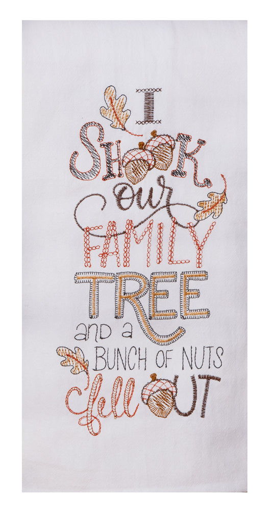 Family Tree Nuts Emb Flour Sack Towel
