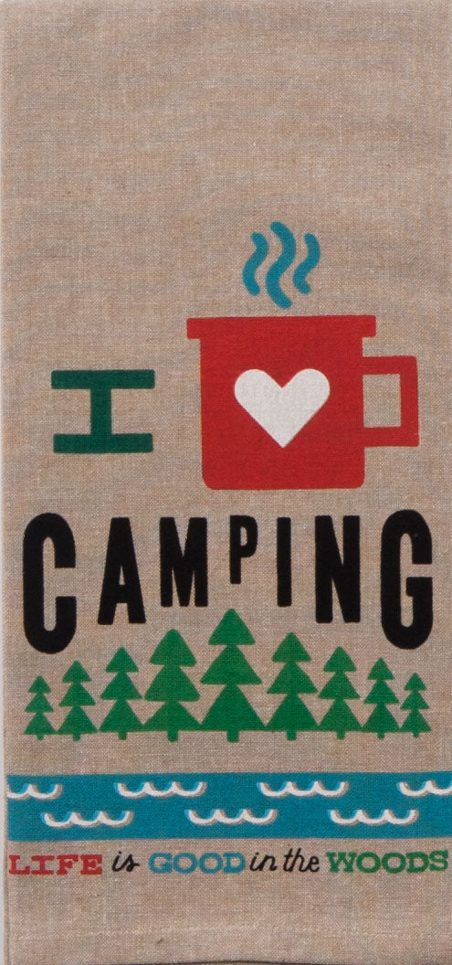 LOVE CAMPING TEA TOWEL