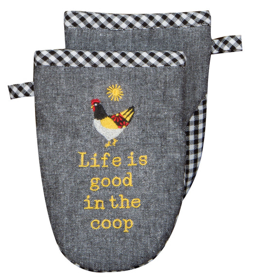 CHICKEN Embroidered Grabber Mitt