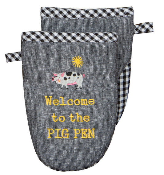 PIG Embroidered Grabber Mitt