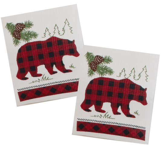 WOODLAND BEAR 2 PACK SWEDISH CLOTHS